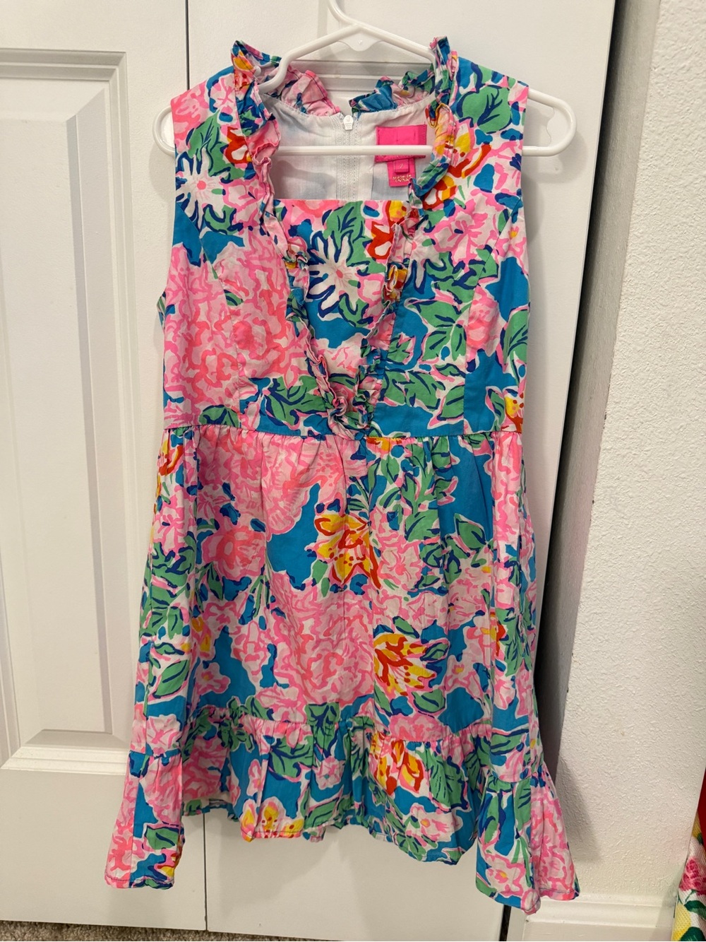 Lilly Pulitzer Multicolor Floral Ruffle Dress - Pink, Blue & Yellow